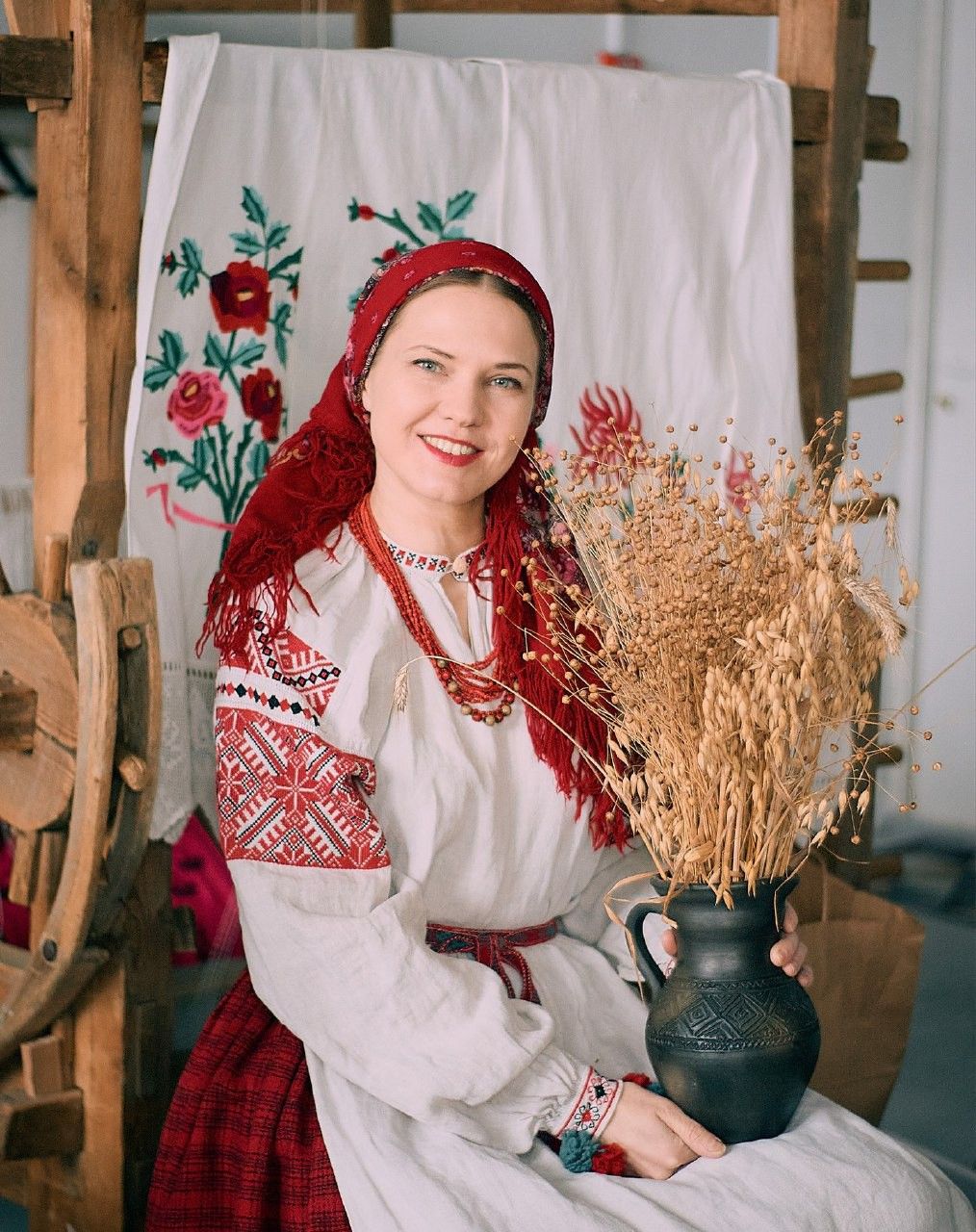Women in Slavic costumes in Bratislava