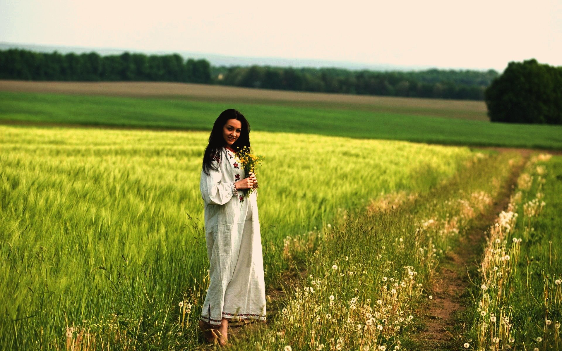 Women in Slavic costumes in Bratislava
