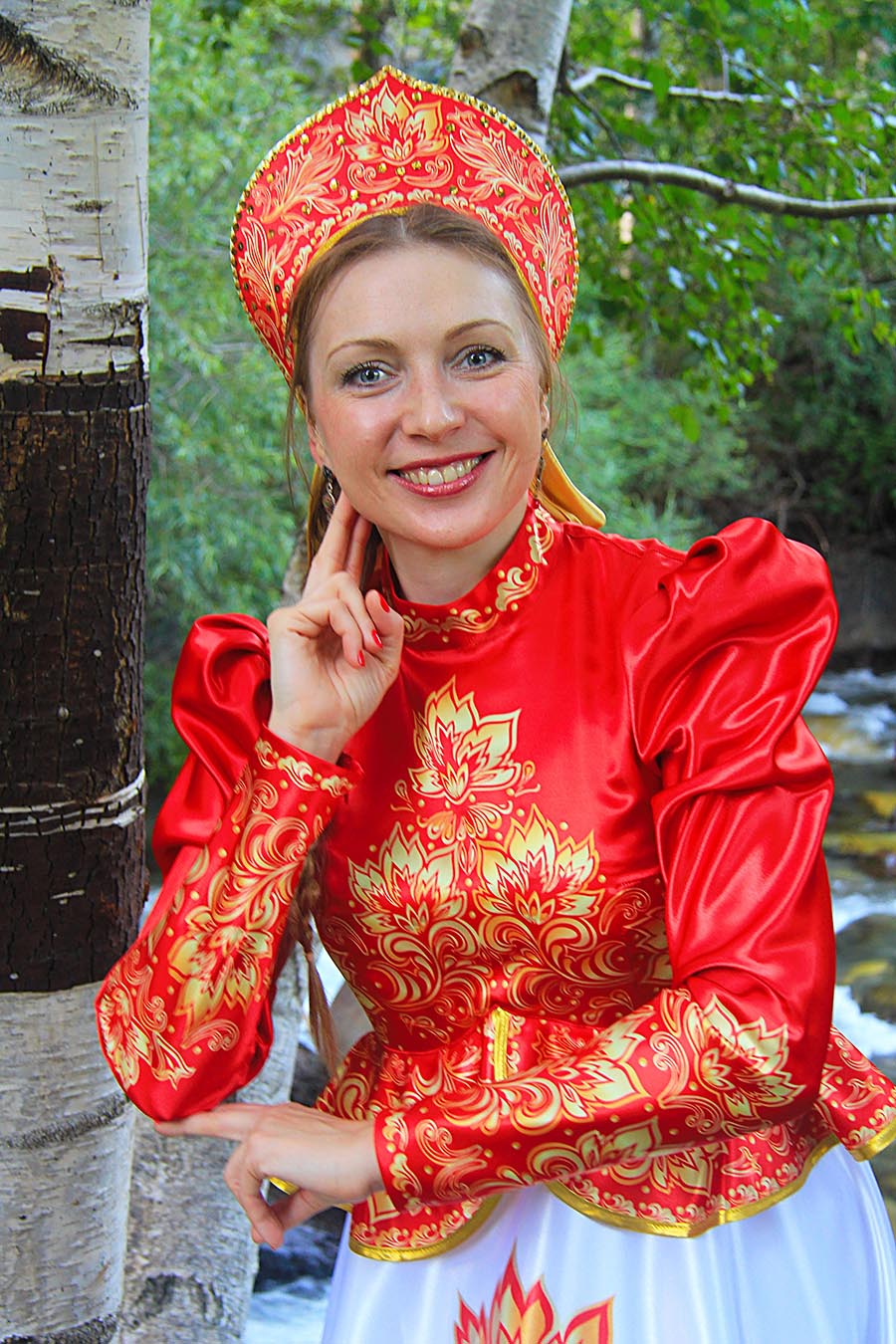 Women in Slavic costumes in Bratislava