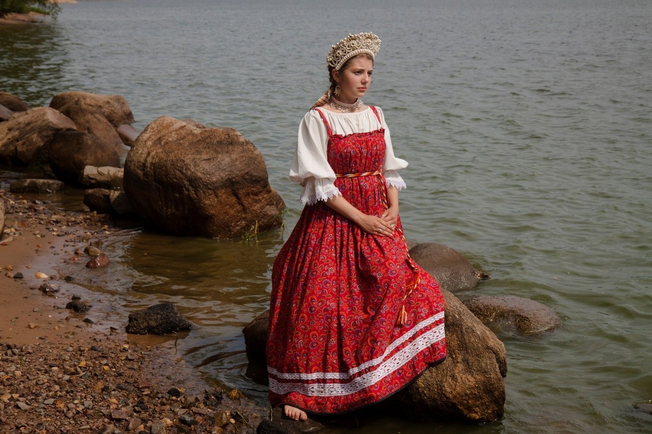 Women in Slavic costumes in Bratislava