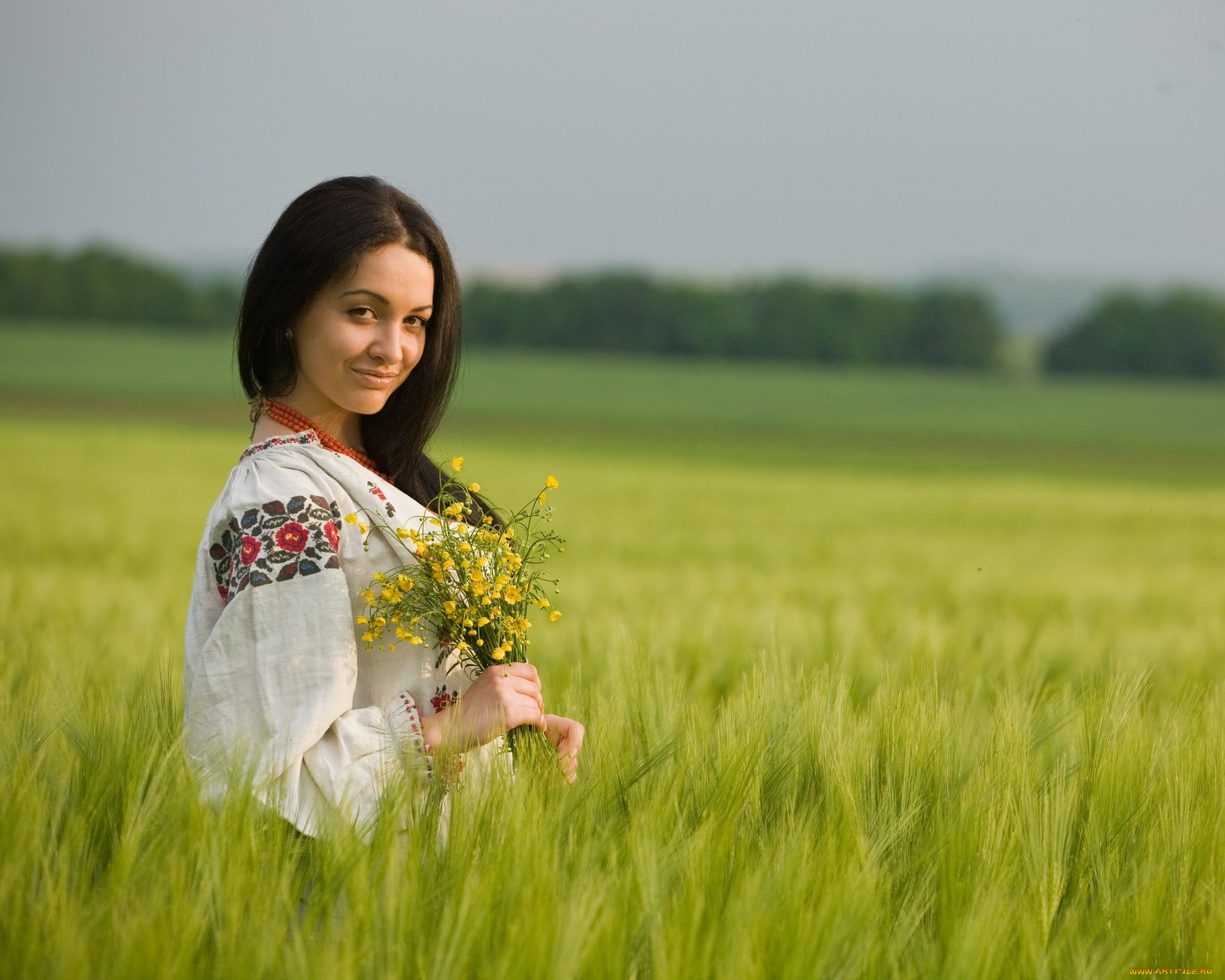 Women in Slavic costumes in Bratislava