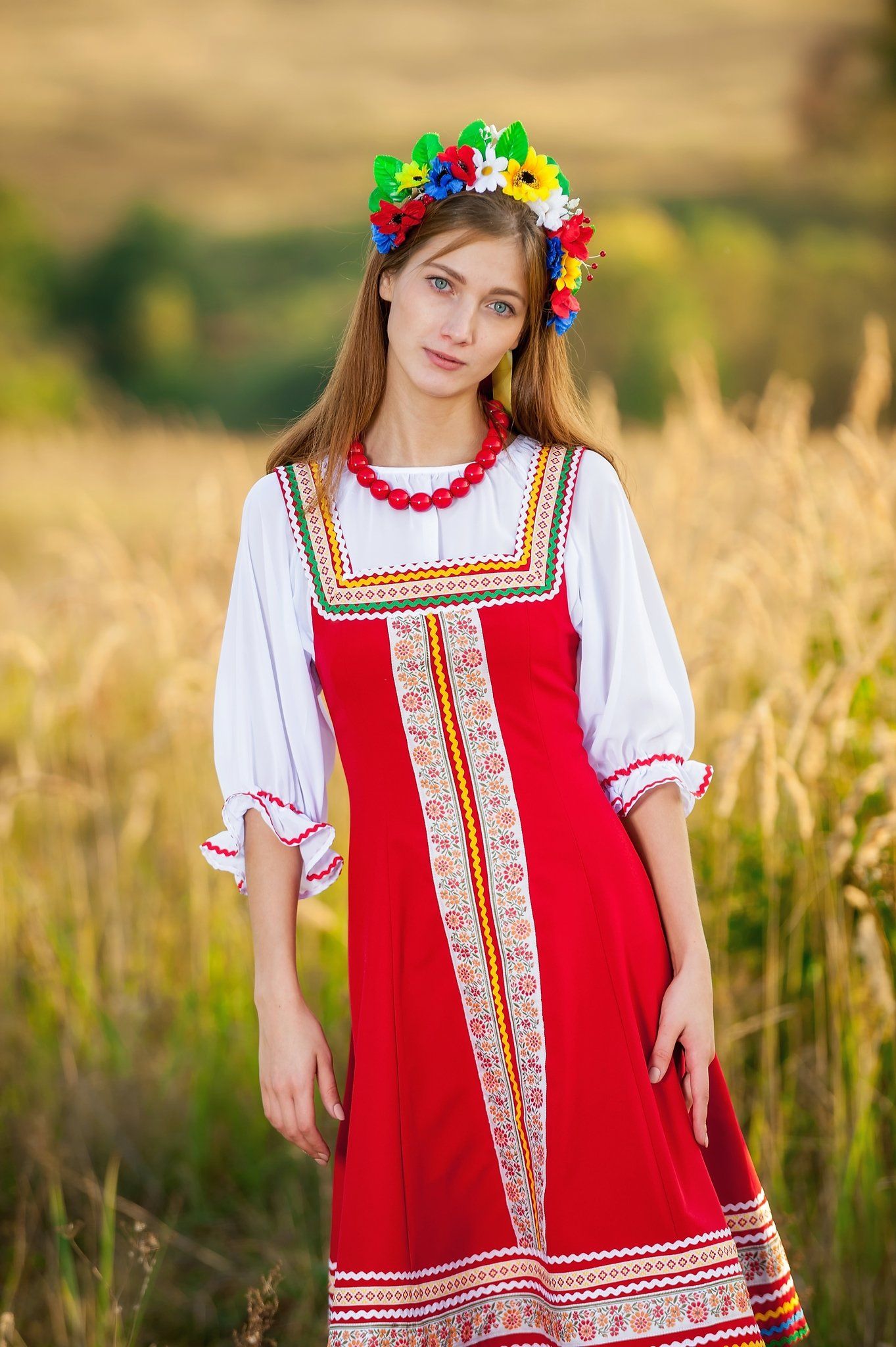 Women in Slavic costumes in Bratislava
