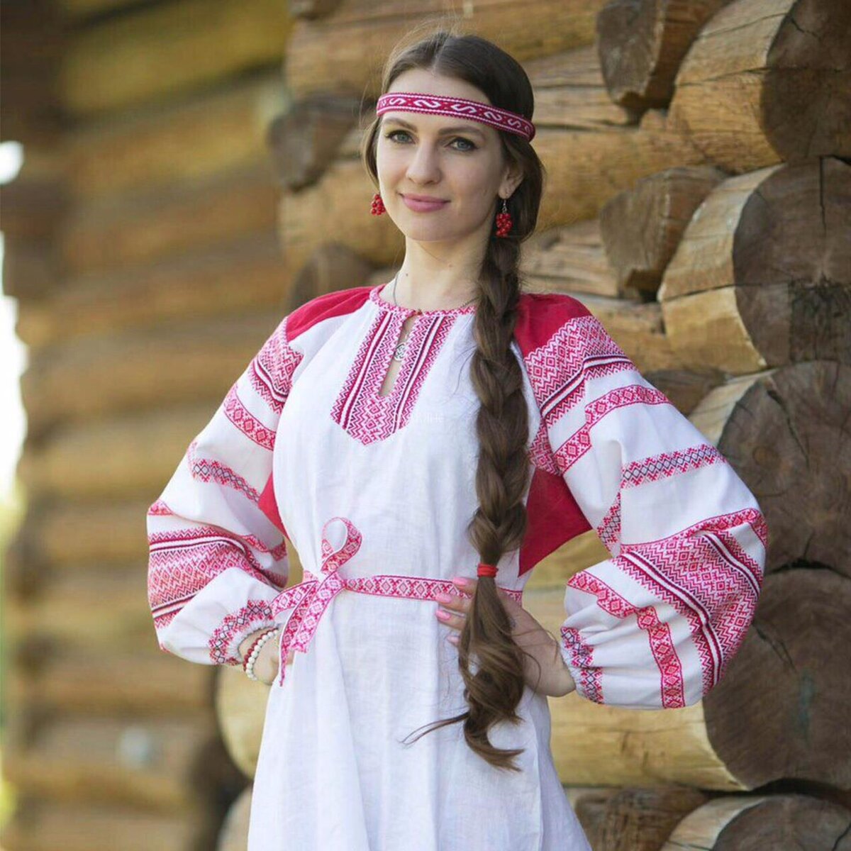 Girls in Slavic costumes in Bratislava