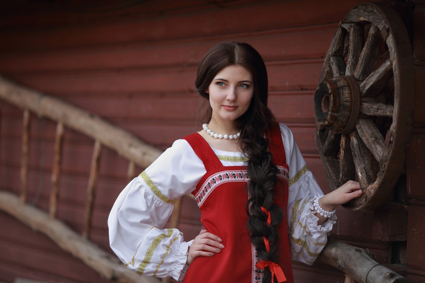 Girls in Slavic costumes in Bratislava
