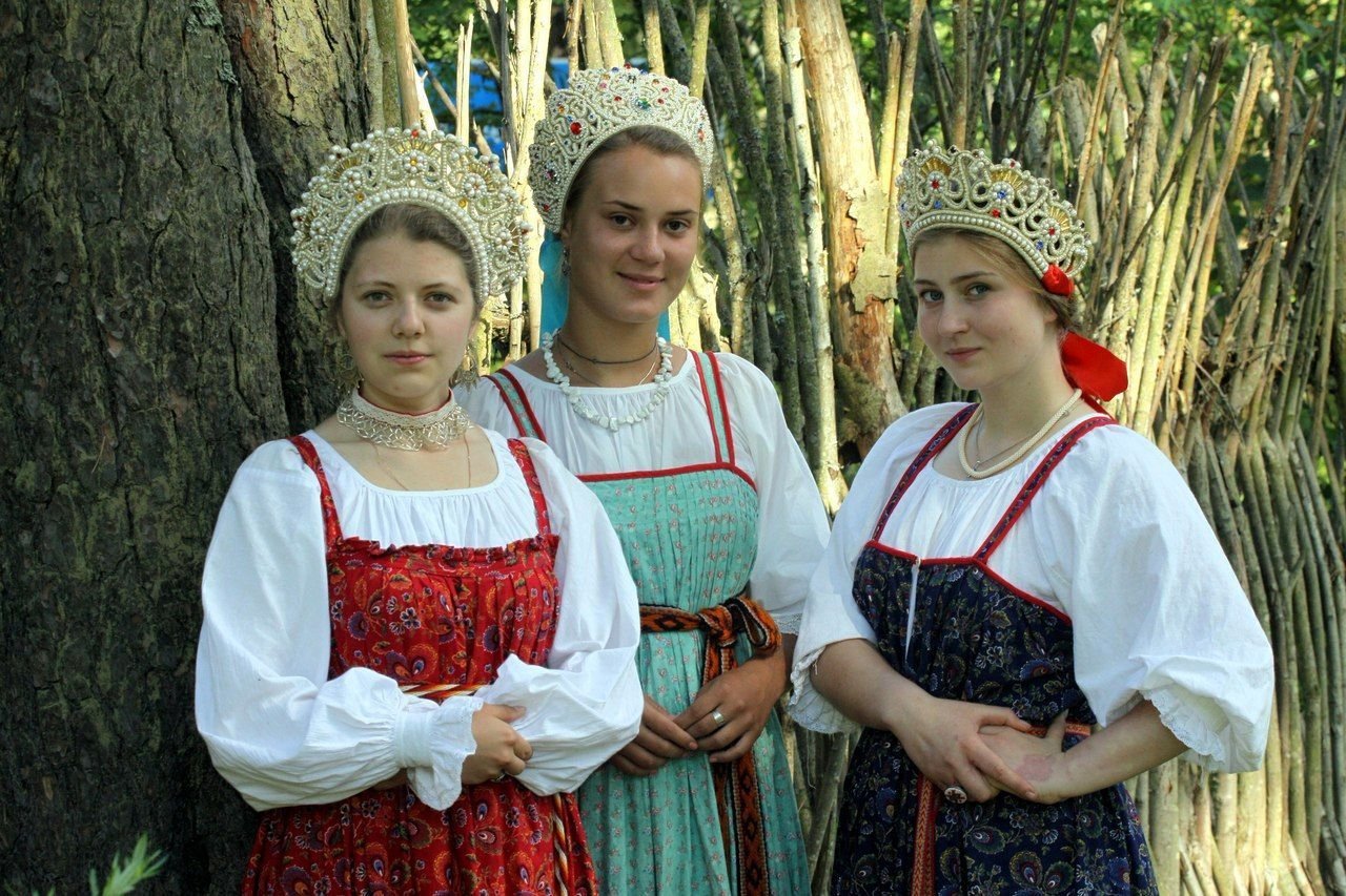 Sexy model Girls in Slavic costumes in Bratislava