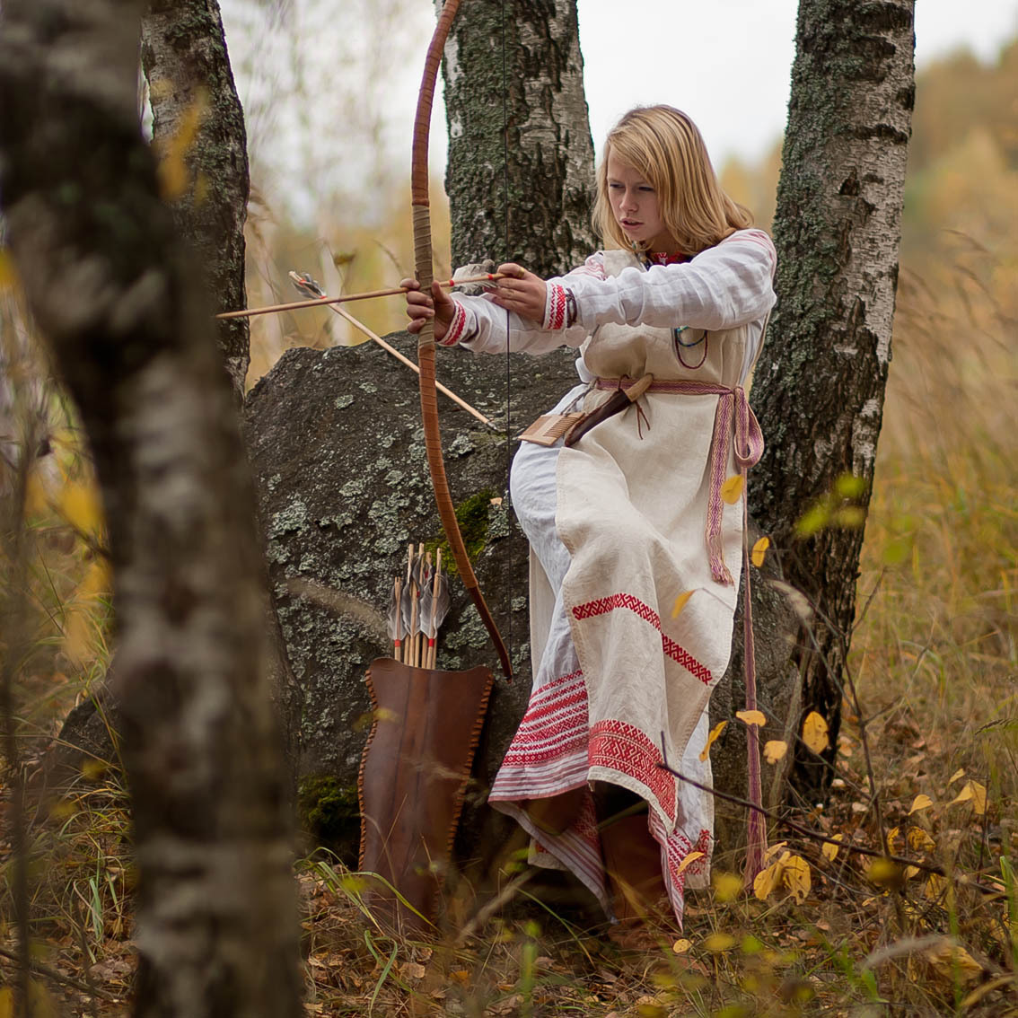 Sexy photo Girls in Slavic costumes in Bratislava